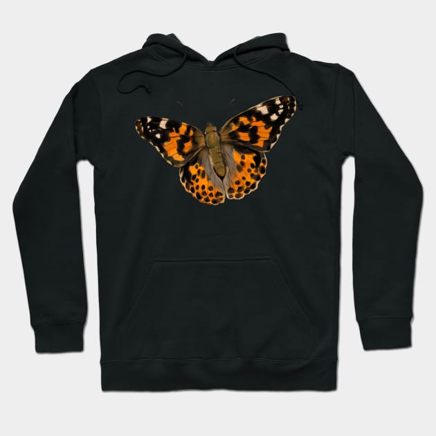 Painted Lady Butterfly Hoodie by KatieMorrisArt